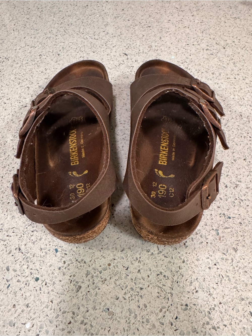 Birkenstock Milano Brown Suede Triple Strap Sandals Size 12 - Picture 4 of 10